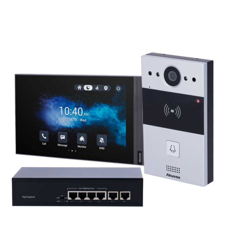 Kit vídeo porteiro IP Akubox - AK-KIT04-IP