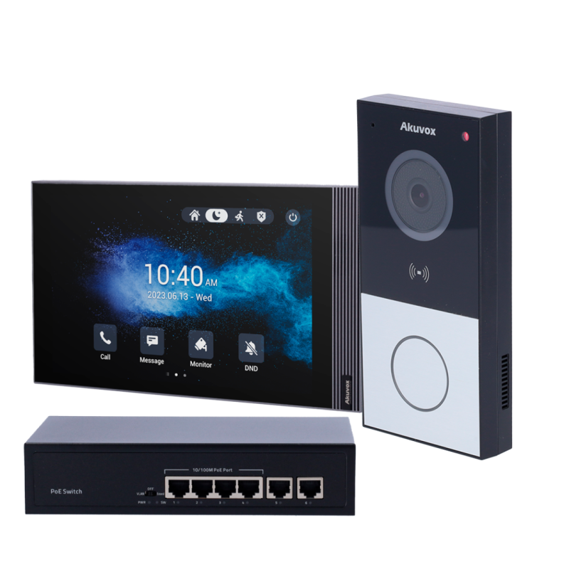 Kit vídeo porteiro IP Akubox - AK-KIT03-IP