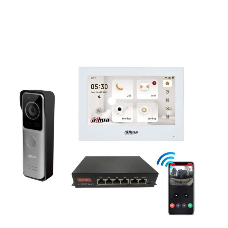 Dahua Videoporteiro inteligente WiFi e POE - KTW02-W