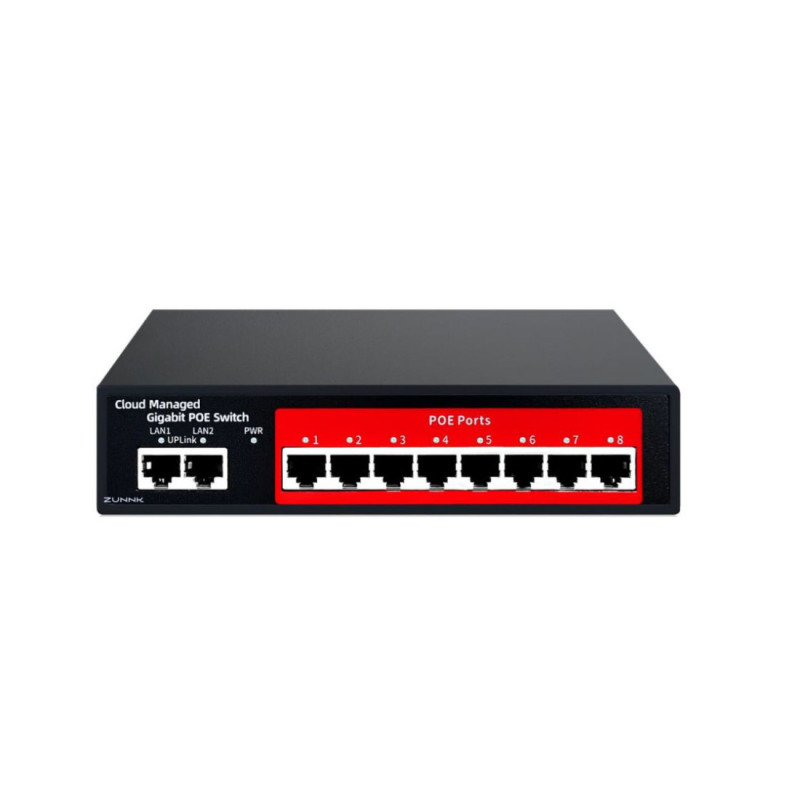 ZUNNK POE Switch 8 Portas Gigabit Cloud - ZKS8P