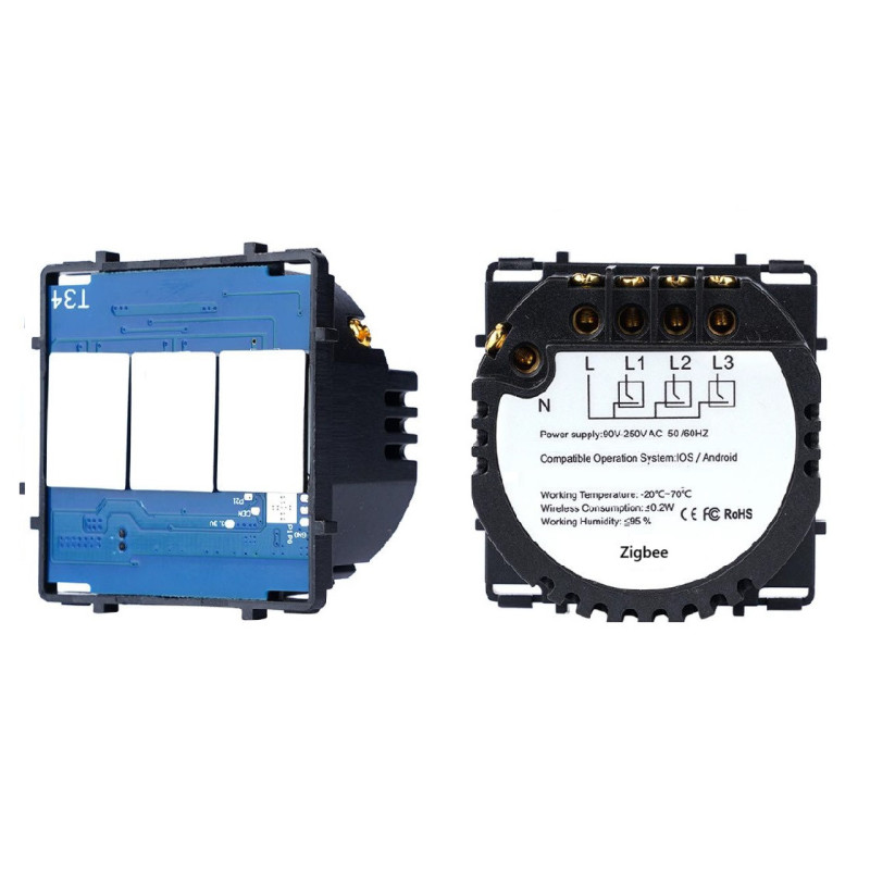 Módulo Interruptor inteligente Zigbee/WiFi 3 botões - VLMZ03