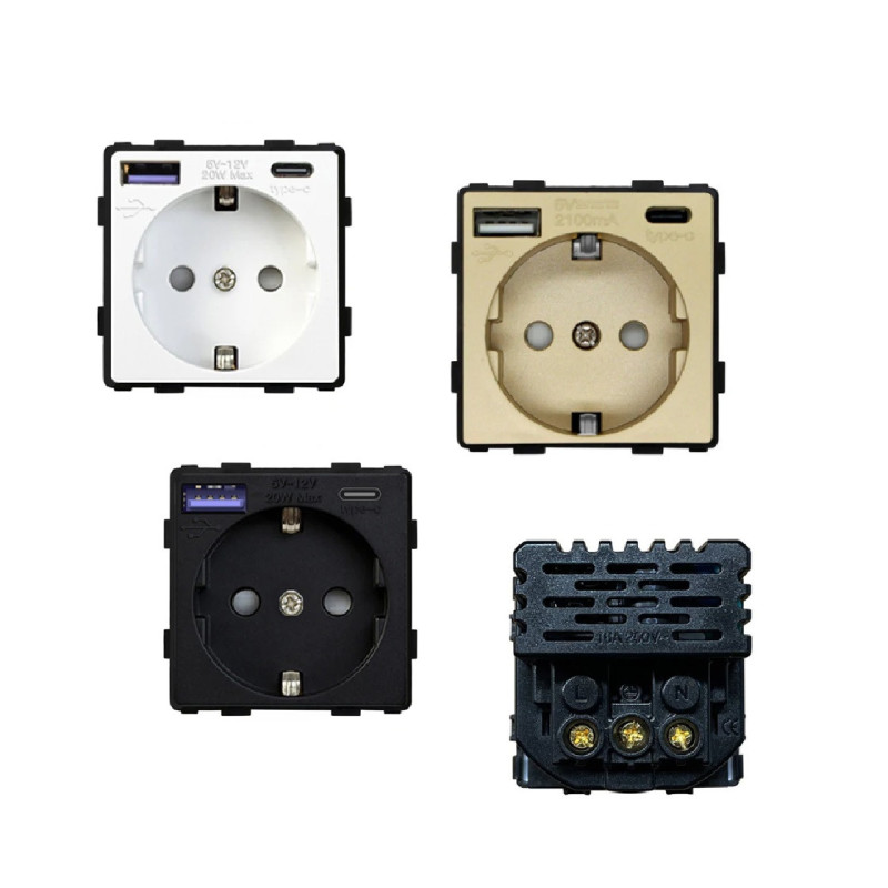 Módulo tomada USB + C carregamento rápida - VLTU