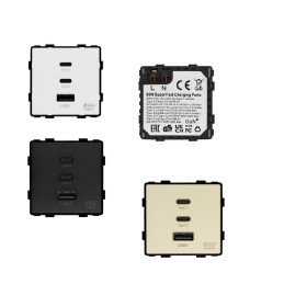 Módulo tomada USB + C carregamento rápida 65W - VLTU65W