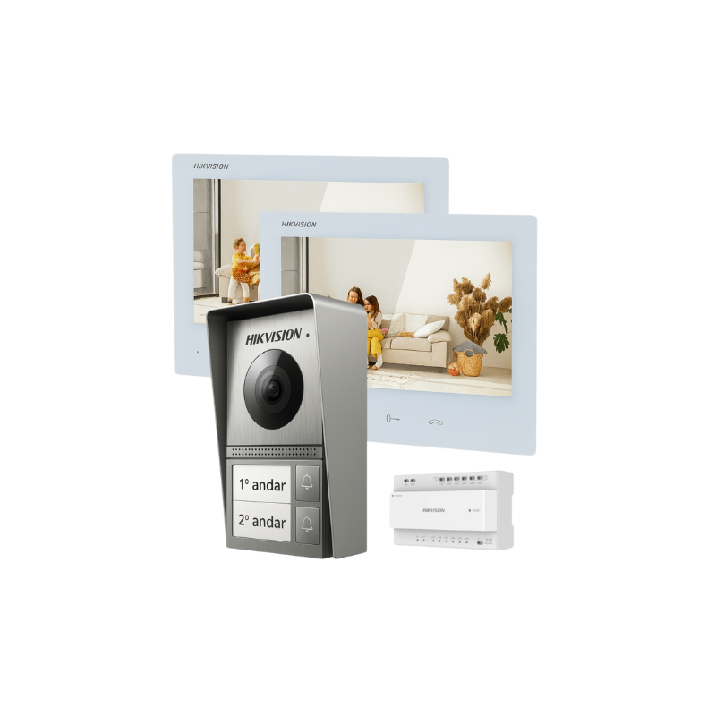Hikvision kit de videoporteiro com duas habitações tecnologia 2 Fios HD com WiFi - DS-KIS705EY-2