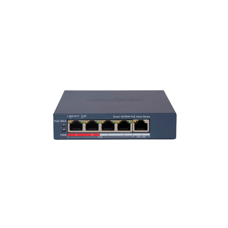 Hikvision Switch PoE Gerível 4 Portas - DS-3E1105P-EI/MV2