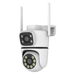 Câmara IP WiFi Dual 2K 3MP com Dupla Lente, PTZ e Auto-Tracking