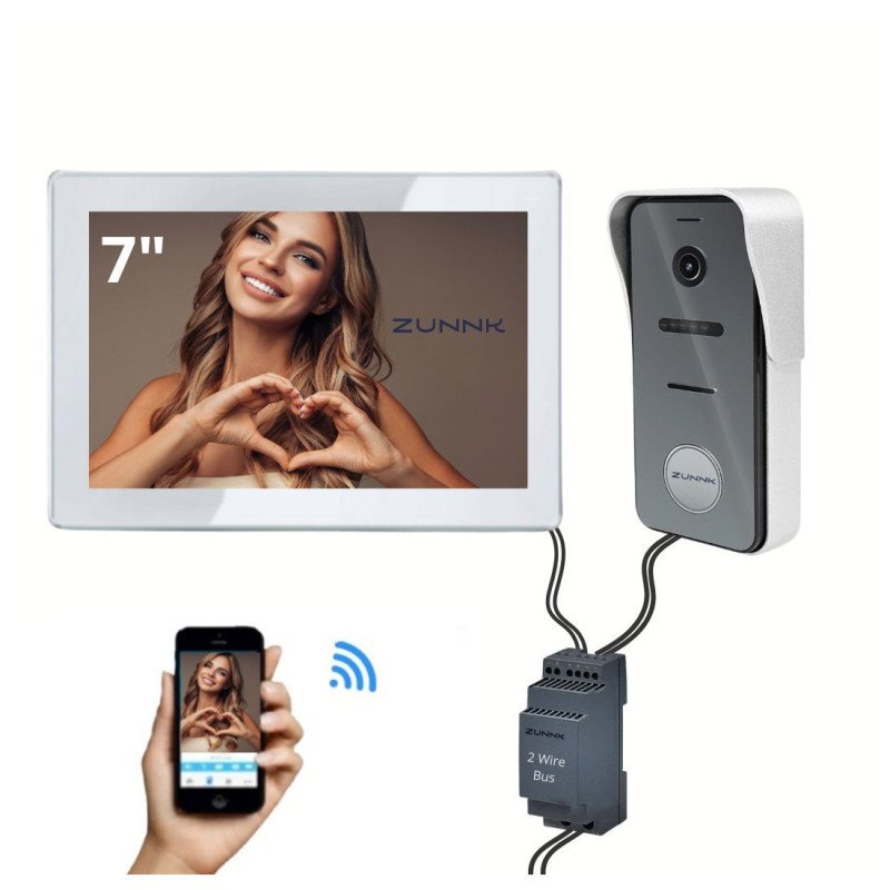 ZUNNK Videoporteiro inteligente Cabo 2 fios - ZKVP01